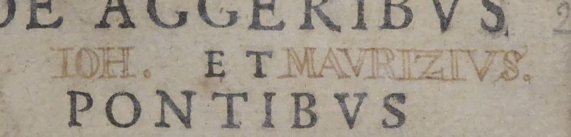 Morris's inscription, in Latin form (British Library 568.b.22, P. Bertius, De aggeribus et pontibus, 1629